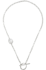 Faris - Silver Anka Lariat Pearl Necklace