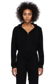 Live the Process - Black Knit Crop Hoodie