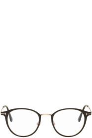 Tom Ford - Lunettes rondes en métal noires Blue Block