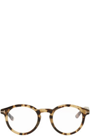 Tom Ford - Lunettes rondes écailles de tortue Blue Block