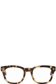 Tom Ford - Lunettes carrées écailles de tortue Soft Blue Block