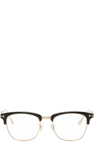 Tom Ford - Lunettes noires Shiny Browline Blue Block