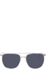 Tom Ford - Lunettes de soleil argentées et bleues Kip