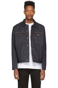 Nudie Jeans - Blouson en denim bleu Jerry Dry