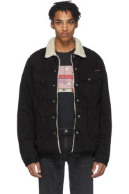 Nudie Jeans - Blouson en denim noir Lenny