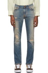 Nudie Jeans - Jean indigo Authentic Repair