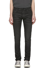 Nudie Jeans - Jean en denim enduit noir Thin Finn