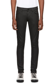Nudie Jeans - Jean noir Painted Tight Terry