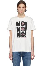 Nudie Jeans - T-shirt blanc cassé 'No No No' Roy