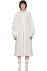 Renli Su - White String Belt Hooded Dress