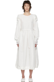 Renli Su - White Puffed Shoulders Dress