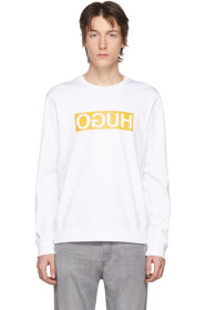 Hugo - Pull molletonné en jersey à logo blanc