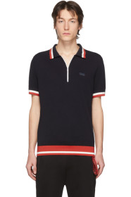 Hugo - Polo en maille bleu marine