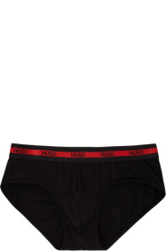 Hugo - Ensemble de deux slips en coton noirs