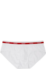 Hugo - Ensemble de deux slips en coton blancs