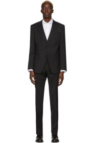 Boss - Costume trois pièces à rayures fines noir Helward5 & Genius5