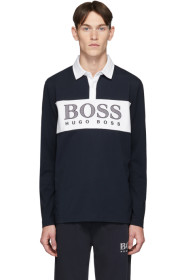 Boss - 海军蓝 Plisy1 长袖 Polo 衫