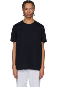 Boss - T-shirt en maille gaufrée bleu marine Fine