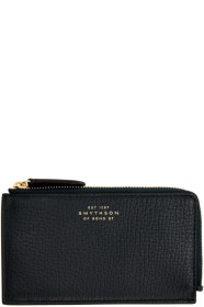 Smythson - 绿色 Burlington 四卡位扁平钱包