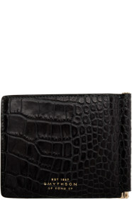Smythson - 海军蓝 Mara 鳄鱼纹钞票夹钱包