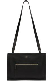 Smythson - Porte-documents à glissière noir Maxi Panama