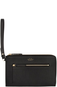 Smythson - Pochette noire Panama