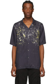 Ksubi - Navy Acid Panther Short Sleeve Shirt