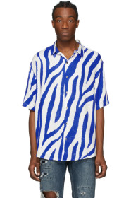 Ksubi - Blue & White Animal Short Sleeve Shirt