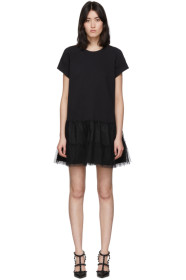 RED Valentino - 黑色平纹针织连衣裙