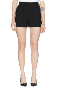 RED Valentino - Black Cady Front Pockets Shorts