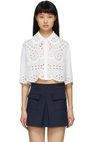 RED Valentino - 白色 St. Gallen 短款短袖衬衫