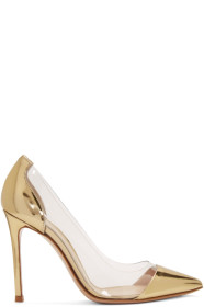 Gianvito Rossi - Escarpins vernis dorés Plexi 105