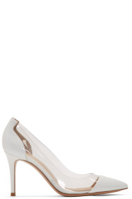 Gianvito Rossi - Escarpins vernis blancs Plexi 85