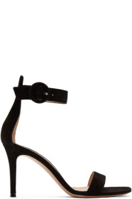 Gianvito Rossi - Black Suede Portofino 85 Sandals