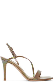 Gianvito Rossi - Escarpins irisés beiges Manhattan 85