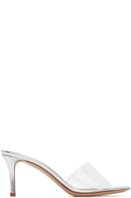 Gianvito Rossi - Sandales à talons hauts argentées Glass