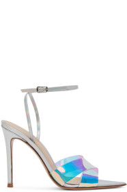 Gianvito Rossi - Sandales à talons hauts argentées Hologram Stark