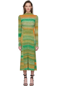 Tibi - Green & Orange Space Dyed Sweater Dress