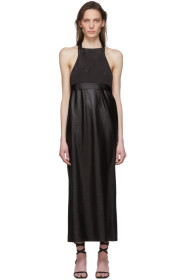 Tibi - Black Celia Drape Bias Dress