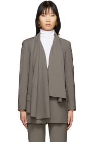 Tibi - グレー ウール スカーフ ブレザー