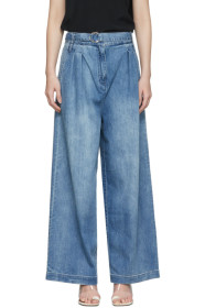 Tibi - Blue Vintage Stone Denim Stella Jeans