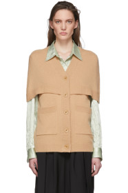 Tibi - Cardigan brun clair Spring Cocoon Cape