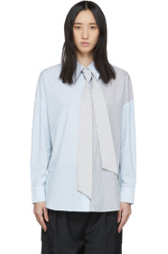 Tibi - ブルー Collage ストライプ Shirting シャツ
