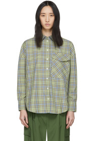 Tibi - グリーン & ベージュ リサイクル チェック リラックス ユーティリティ シャツ