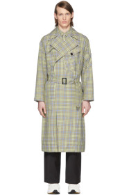 Tibi - SSENSE Exclusive Green & Beige Recycled Trench Coat