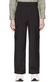 Tibi - SSENSE Exclusive Black Pleated Cargo Pants