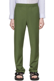 Tibi - SSENSE Exclusive Green Eamon Pull-On Trousers