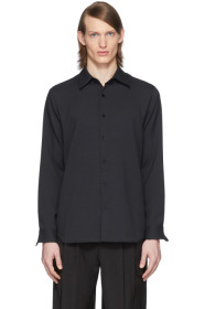 Tibi - SSENSE Exclusive Black Chalky Drape Shirt