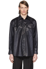 Tibi - SSENSE Exclusive Black Liquid Drape Shirt
