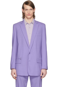 Tibi - SSENSE Exclusive Purple Eamon Long Blazer